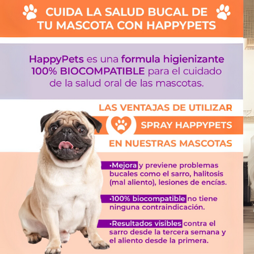 Happy Pets® | Spray Bucal Para Mascotas- 2 unidades x 240mL