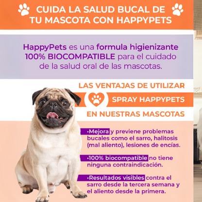 Happy Pets® | Spray Bucal Para Mascotas- 2 unidades x 240mL