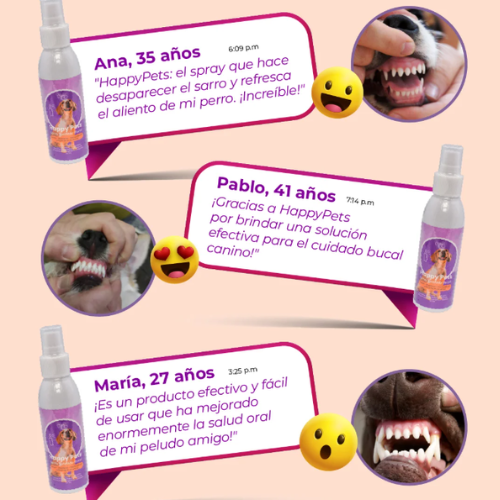 Happy Pets® | Spray Bucal Para Mascotas- 2 unidades x 240mL