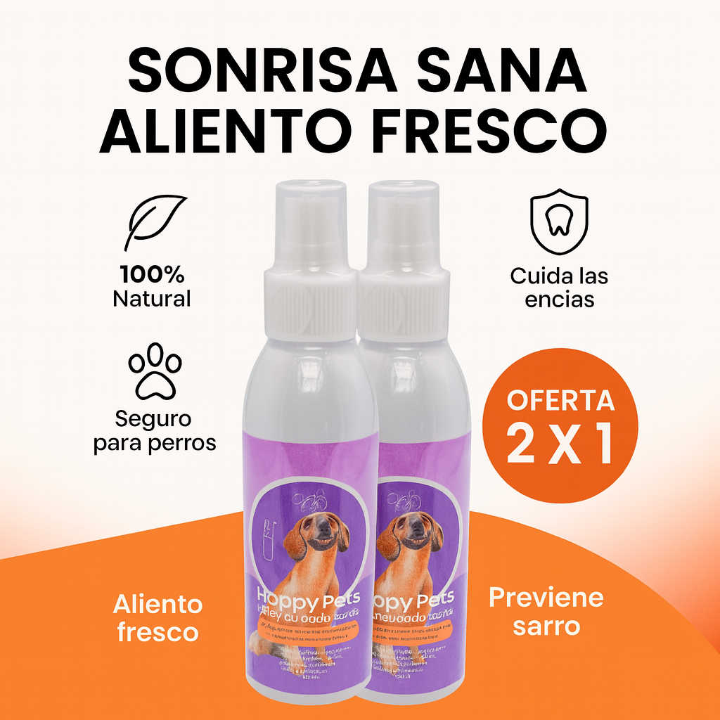 Happy Pets® | Spray Bucal Para Mascotas- 2 unidades x 240mL