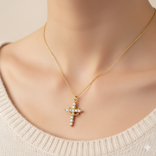 Collar de Cruz+Corona Giratoria